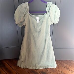Jessica Simpson Green Puff Sleeve Sundress